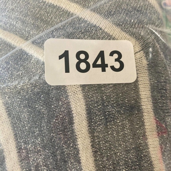 Talbots Sweater Womens 1X Cardigan Shimmer Striped Short Sleeve Button Stretch - Picture 9 of 9